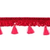 Dekoband mit Bommel rubinrot 5cm