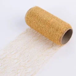 Dekoband Textilfaser einfarbig gold 500x12cm