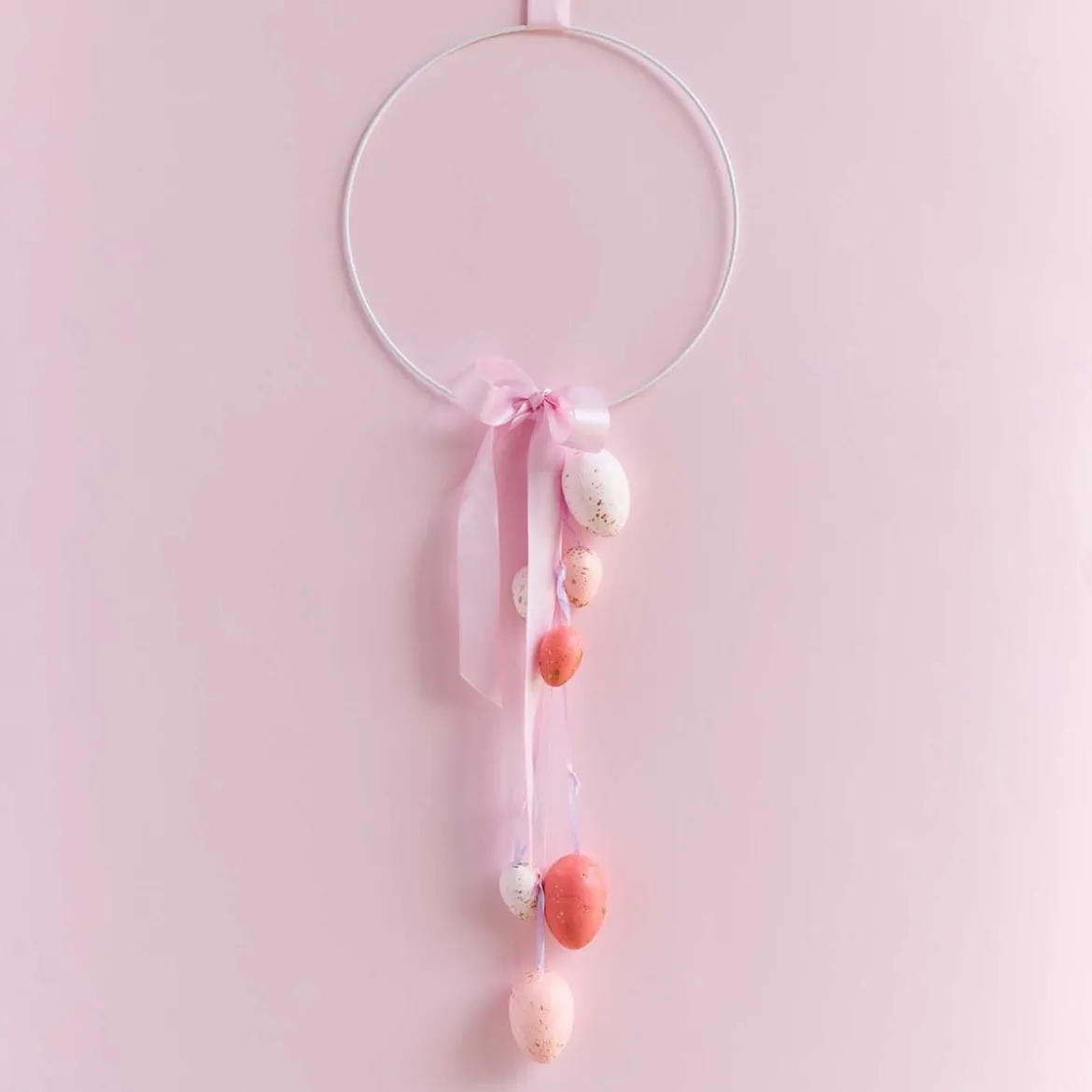 Deko Eier zum Hängen aus Polyschaum Farbmix rosa gold 6 Stück 2,7x4cm von Rico Design
