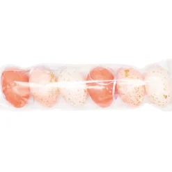 Deko Eier zum Hängen aus Polyschaum Farbmix rosa gold 6 Stück 4x6cm von Rico Design