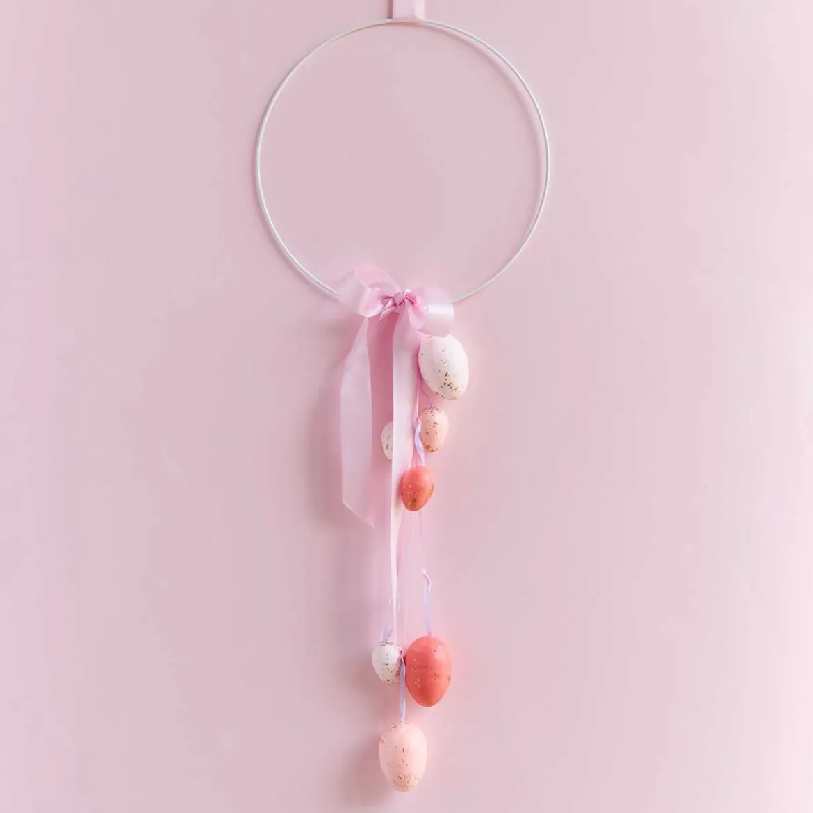 Deko Eier zum Hängen aus Polyschaum Farbmix rosa gold 6 Stück 4x6cm von Rico Design
