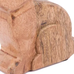 Dekofigur Hase aus Holz massiv natur 11x4x15,5cm
