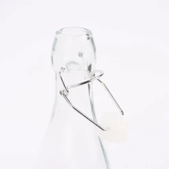 Deko Flasche mit Drahtbügelverschluss Glas verschiedene Muster 7x27cm
