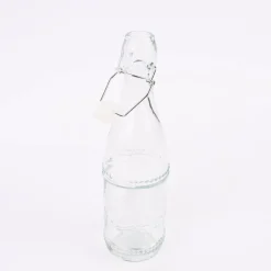 Deko Flasche mit Drahtbügelverschluss Glas verschiedene Muster 7x27cm