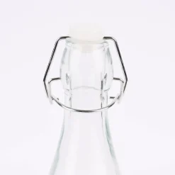 Deko Flasche mit Drahtbügelverschluss Glas verschiedene Muster 7x27cm