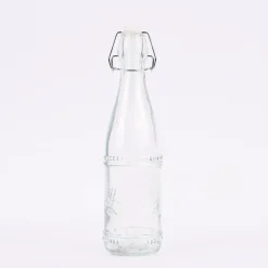 Deko Flasche mit Drahtbügelverschluss Glas verschiedene Muster 7x27cm