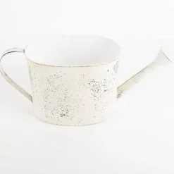 Deko Gießkanne aus Metall Vintage weiß von Clayre & Eef