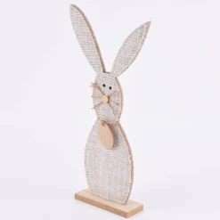 Deko Hase Materialmix Jute Filz Holz natur 31cm oder 43cm