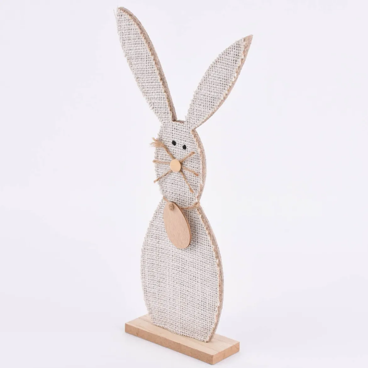 Deko Hase Materialmix Jute Filz Holz natur 31cm oder 43cm