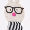 Deko Hase mit Brille und Halstuch Filz Holz natur schwarz weiß mit oder ohne Knickohr 23x58x5cm