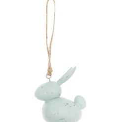 Deko Hänger Hase aus Holz hellblau mit grauen Sprenkeln 5,5x3x7cm von Rico Design
