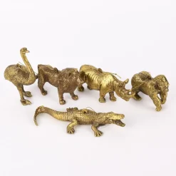 Dekohänger Rhinozeros Kunststoff goldfarbig 12,5x3,5x6,5cm