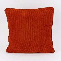 Deko Kissen aus Cord mit Kederumrandung einfarbig rost rot 45x45cm