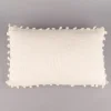 Deko Kissen einfarbig strukturiert mit Pompons ecru 30x50cm