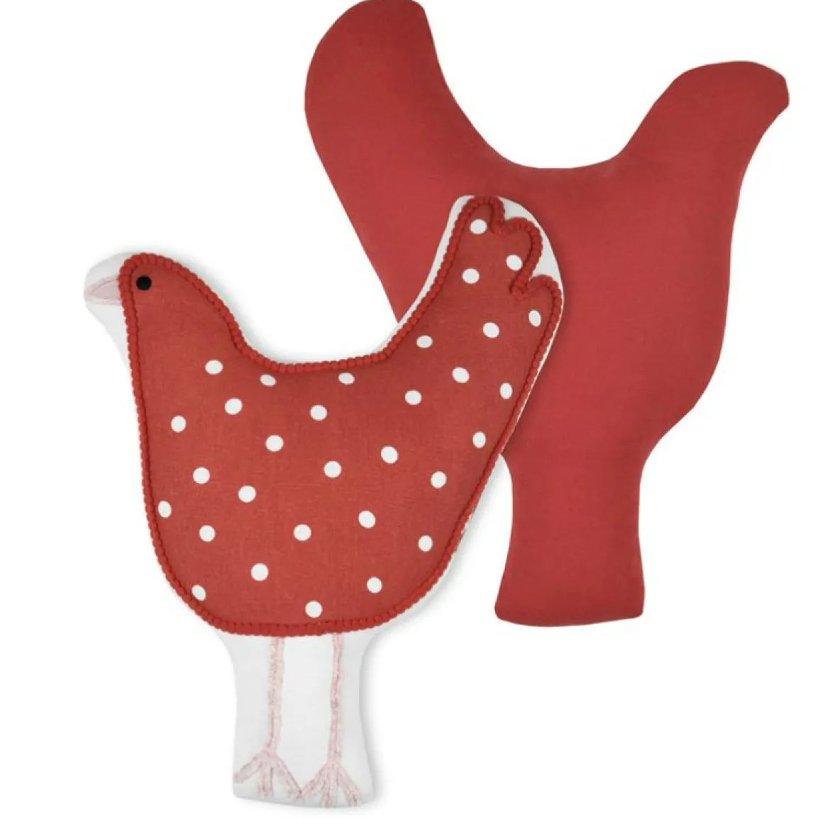 Dekokissen Kinderkissen Huhn rot weiß 40x32cm