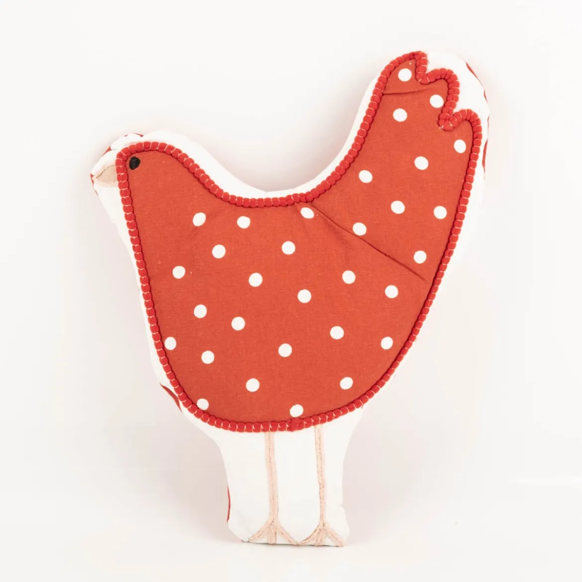 Dekokissen Kinderkissen Huhn rot weiß 40x32cm