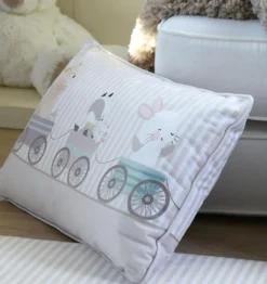 Dekokissen Kinderkissen Tierbabys Streifen beige pastell 30x50cm
