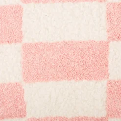 Dekokissen Schachbrettmuster Karo rosa weiß 30x50cm