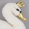 Deko Kissen Schwan mit Krone Plüsch weiß gold 34x35cm