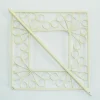 Deko Klammern Metall eckig Ornament creme mit Stab 15x15cm