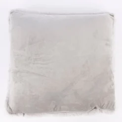 Deko Kuschelkissen Plüsch einfarbig hellgrau 45x45cm