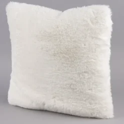 Deko Kuschelkissen Plüsch einfarbig weiß 45x45cm