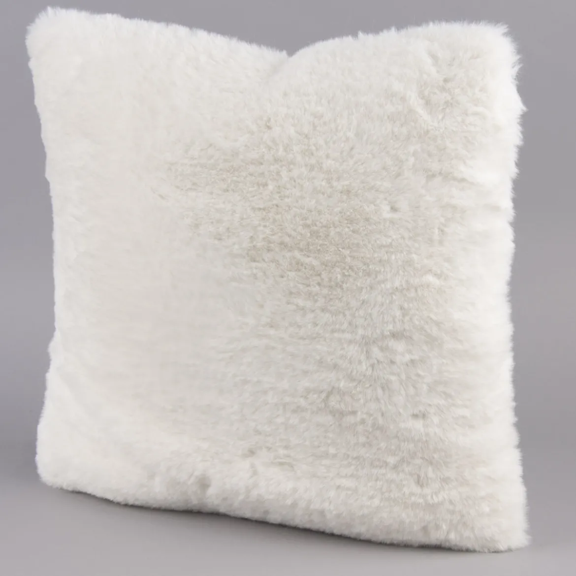 Deko Kuschelkissen Plüsch einfarbig weiß 45x45cm
