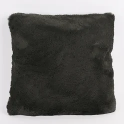 Deko Kuschelkissen Plüsch einfarbig dunkelgrau 45x45cm