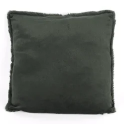 Deko Kuschelkissen Plüsch einfarbig thymian-grün 45x45cm