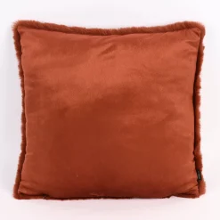Deko Kuschelkissen Plüsch einfarbig dark camel 45x45cm