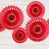 Deko Rosetten Papier mit Lochmuster 3er Set einfarbig rot verschiedene Größen
