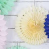 Deko Rosetten Papier mit Lochmuster 3er Set einfarbig pastell beige verschiedene Größen