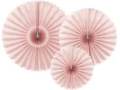 Deko Rosetten Wellenkante mit Perforierung Papier 3er Set rosa verschiedene Größen