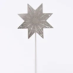 Deko Stecker Stern Metall Cut-Out silberfarben 15cm