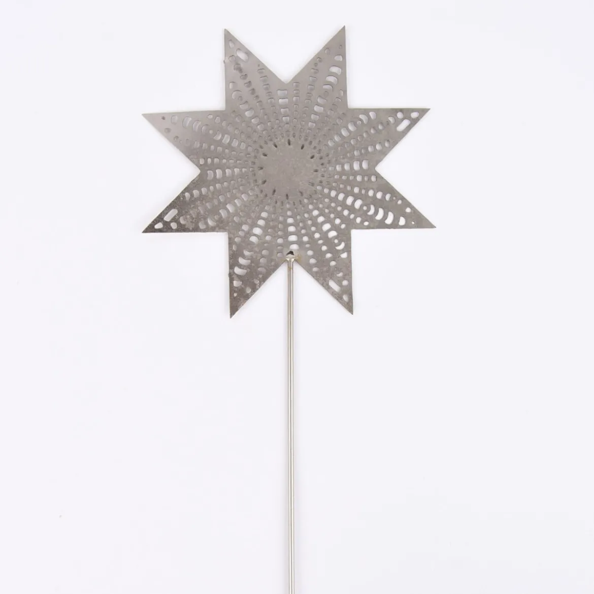 Deko Stecker Stern Metall Cut-Out silberfarben 15cm