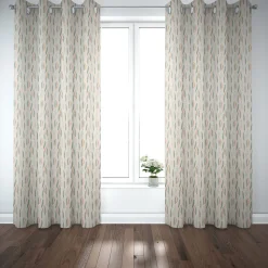 Dekostoff Baumwolle Canvas Cojio Blätter abstrakt beige grün 1,5m Breite