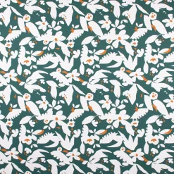 Dekostoff Baumwolle Canvas Ewazi Blätter Blumen abstrakt grün ecru 1,5m Breite