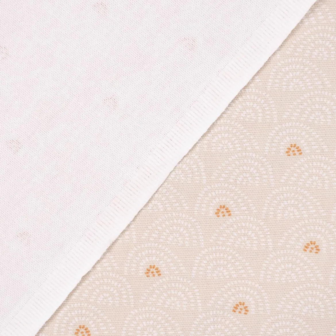 Dekostoff Baumwolle Canvas Ponto Hügel Bogen beige weiß 1,5m Breite