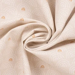 Dekostoff Baumwolle Canvas Ponto Hügel Bogen beige weiß 1,5m Breite