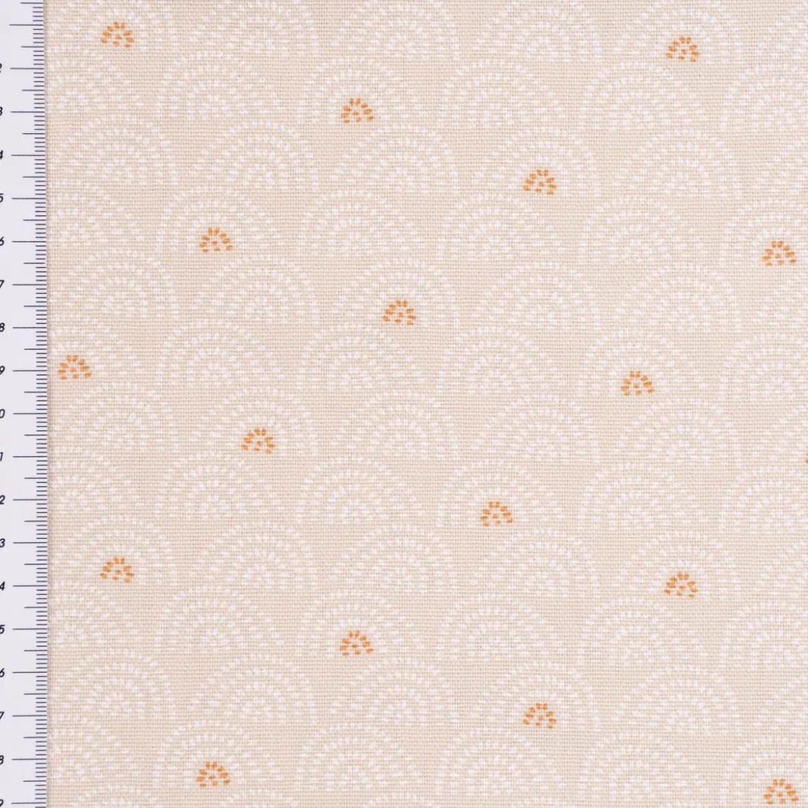 Dekostoff Baumwolle Canvas Ponto Hügel Bogen beige weiß 1,5m Breite