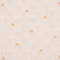 Dekostoff Baumwolle Canvas Ponto Hügel Bogen beige weiß 1,5m Breite