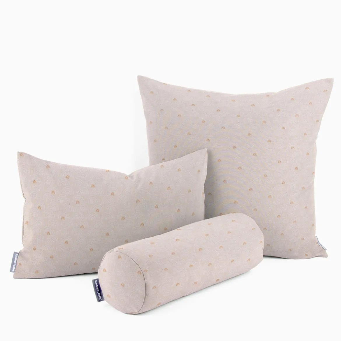 Dekostoff Baumwolle Canvas Ponto Hügel Bogen beige weiß 1,5m Breite