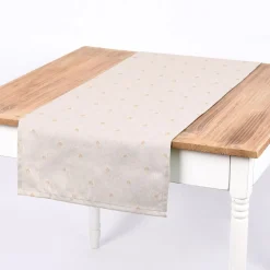 Dekostoff Baumwolle Canvas Ponto Hügel Bogen beige weiß 1,5m Breite