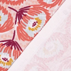 Dekostoff Baumwolle Canvas Tesaya Blumen abstrakt klein rosa rot 1,5m Breite