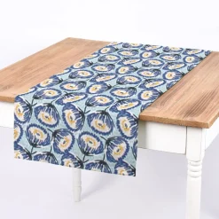 Dekostoff Baumwolle Canvas Tesaya Blumen abstrakt klein blau 1,5m Breite