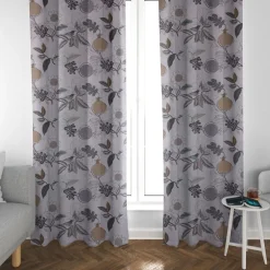 Dekostoff Baumwolle DIVALI Blumen Blüten Blätter Vogel weiß grau mint braun 1,5m Breite