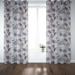 Dekostoff Baumwolle DIVALI Blumen Blüten Blätter Vogel weiß grau mint braun 1,5m Breite