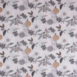 Dekostoff Baumwolle DIVALI Blumen Blüten Blätter Vogel weiß grau mint braun 1,5m Breite