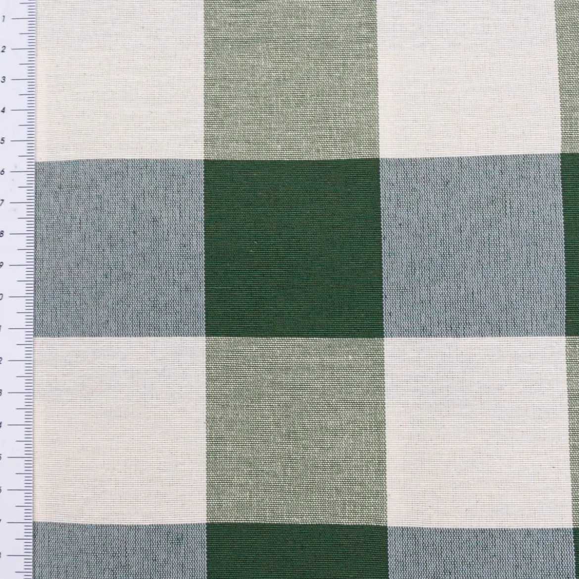 Dekostoff Baumwoll-Mischgewebe große Karos 5,5x5,5cm grün weiß 2,80m Breite