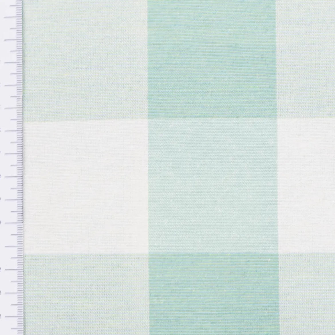 Dekostoff Baumwoll-Mischgewebe große Karos 5,5x5,5cm mintgrün weiß 2,80m Breite